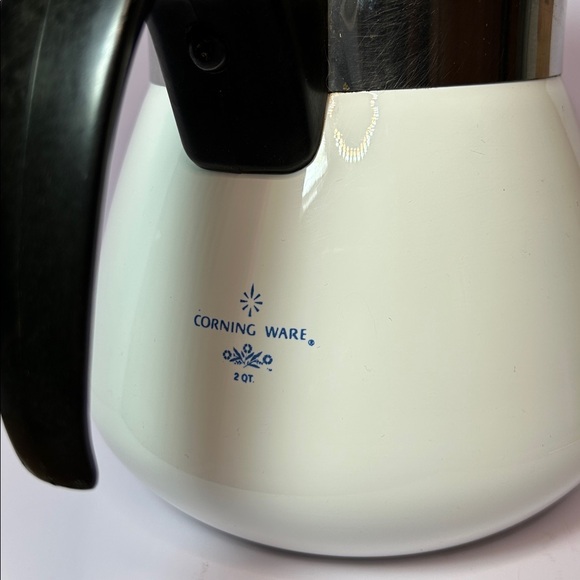 Corning Ware 2qt Vintage Tea Pot Blue Floral Corning Ware 1960's Blue Cornflower - Picture 4 of 6